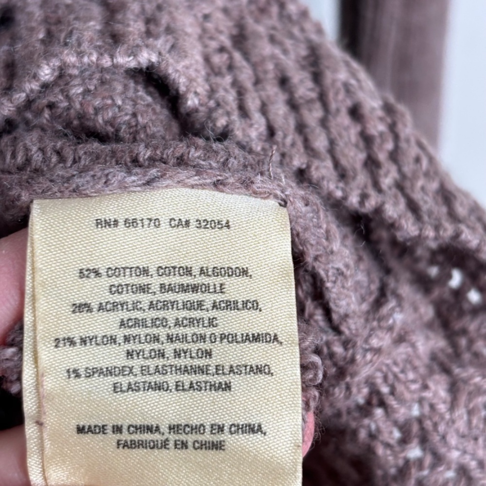 Anthropologie Angel of the North Rosie Cowl Neck Sweater L Brown Tunic Waffle - Picture 7 of 11